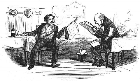two men reading the newspaper