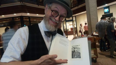 George A. Walker displays his favourite engraving from his limited edition of The Hunting of the Snark.