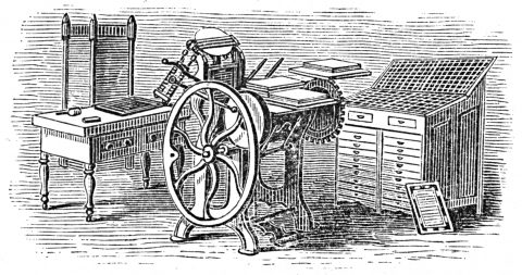 printing press, type case