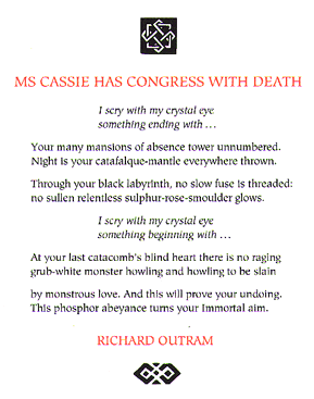 [Broadsheet: Ms Cassie Has Congress With Death
