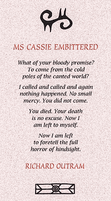 [Broadsheet: Ms Cassie Embittered