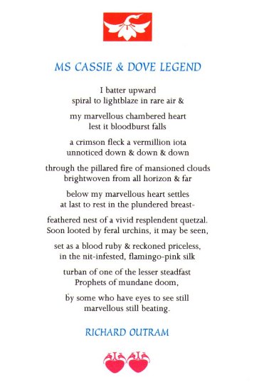 [Broadsheet: Ms Cassie and Dove Legend