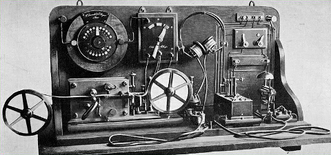 photograph of telegraph transmitter and receiver